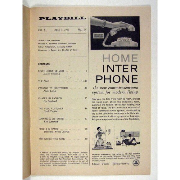 New York City Ballet Playbill April 1961 Swan Lake Violette Verdy Tschaikovsky - Picture 3 of 11